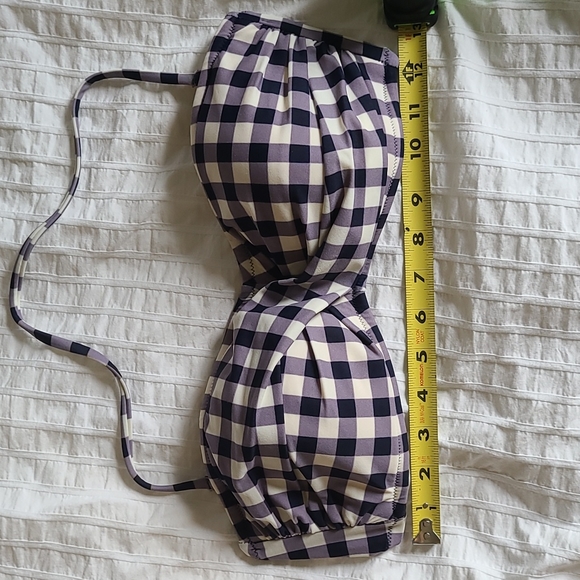 J Crew Blue Gingham Bandeau - Picture 8 of 8